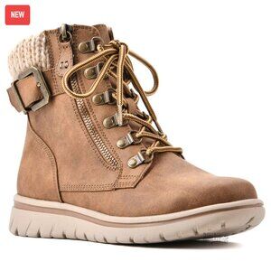 Women's Cushioned Ankle Boots, Lace-Up Hiker Style, Lightweight Sole